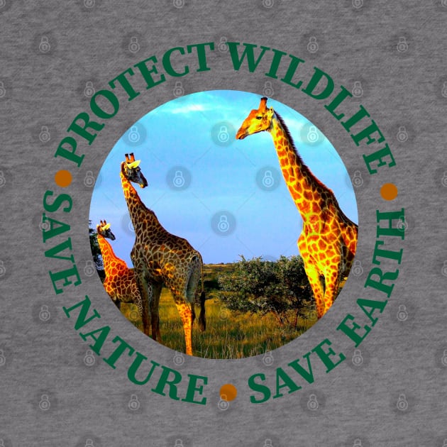 Wildlife Conservation Earth Day Giraffes by PathblazerStudios